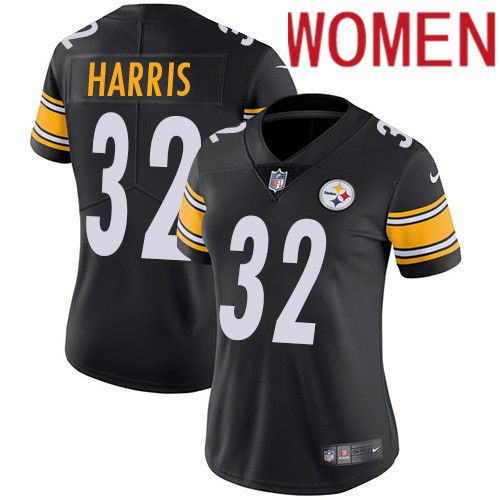 Women Pittsburgh Steelers #32 Franco Harris Nike Black Vapor Limited NFL Jersey